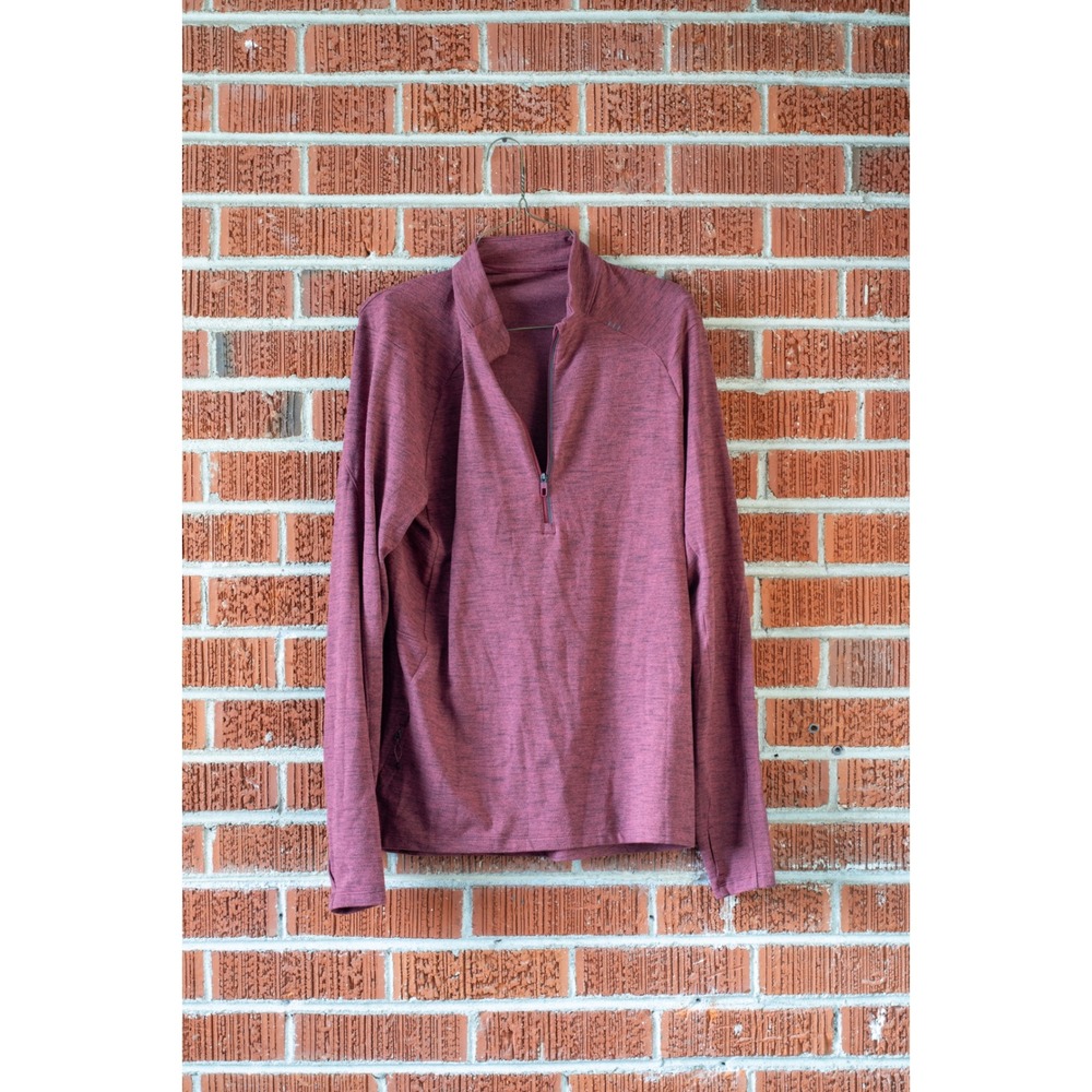 Lululemon Quarter Zip Pullover Heathered Purple Thumbhole Activewear Top